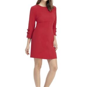Gal Meets Glam Long Sleeve Dress Women Size 4 Holiday Christmas Knee Length Bows